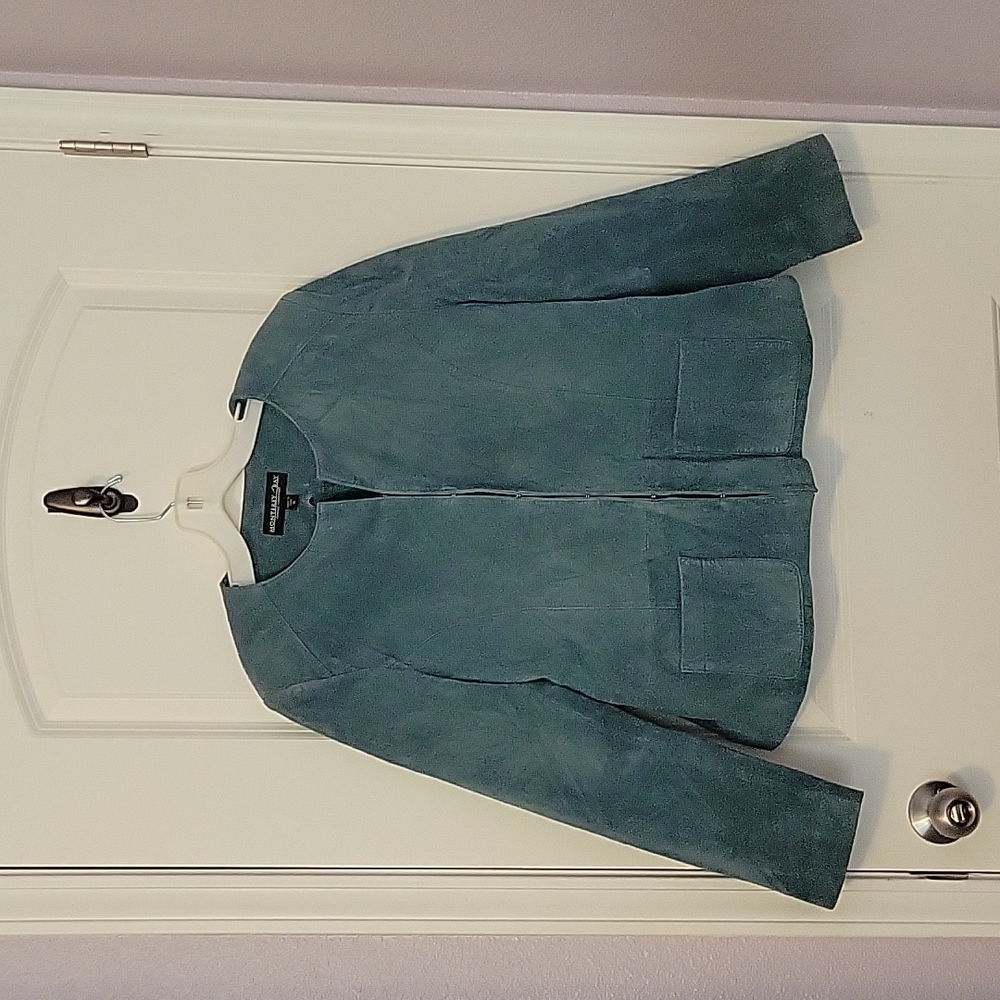 Monterey Bay clothing co teal Leather jacket